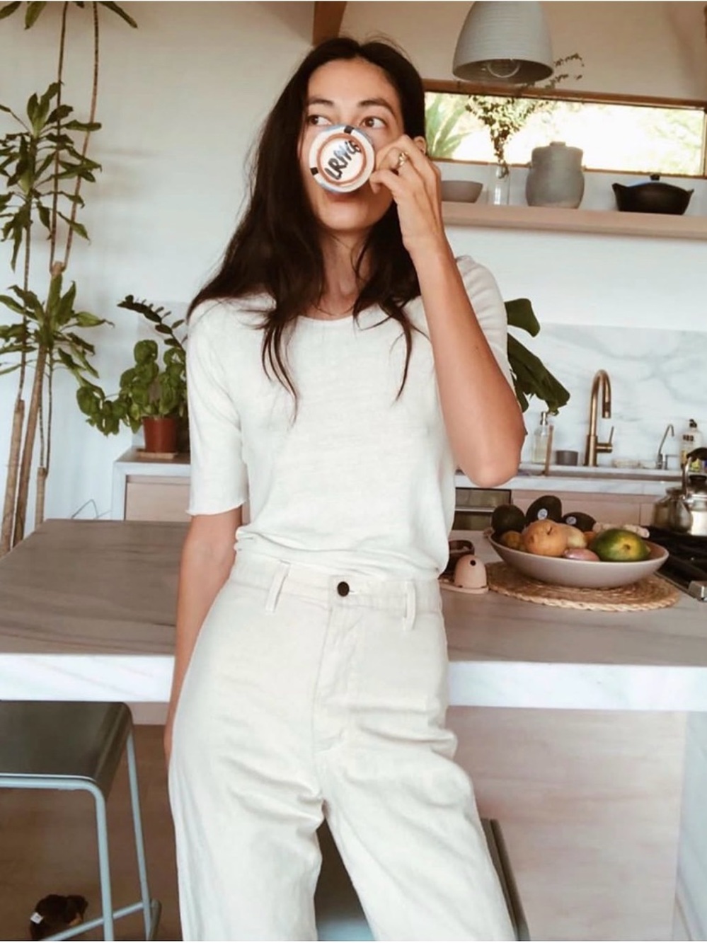 OZMA Elbow Tee in Silk Noil Jersey